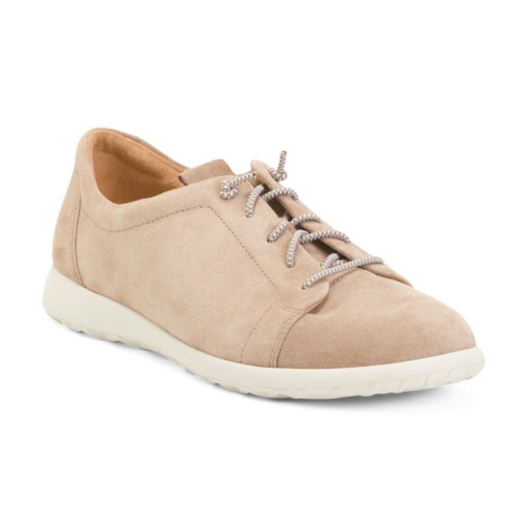 NEW GANTER Suede Gabby slip on Comfort Sneakers unisex in taupe 7255j3 - Picture 2 of 5